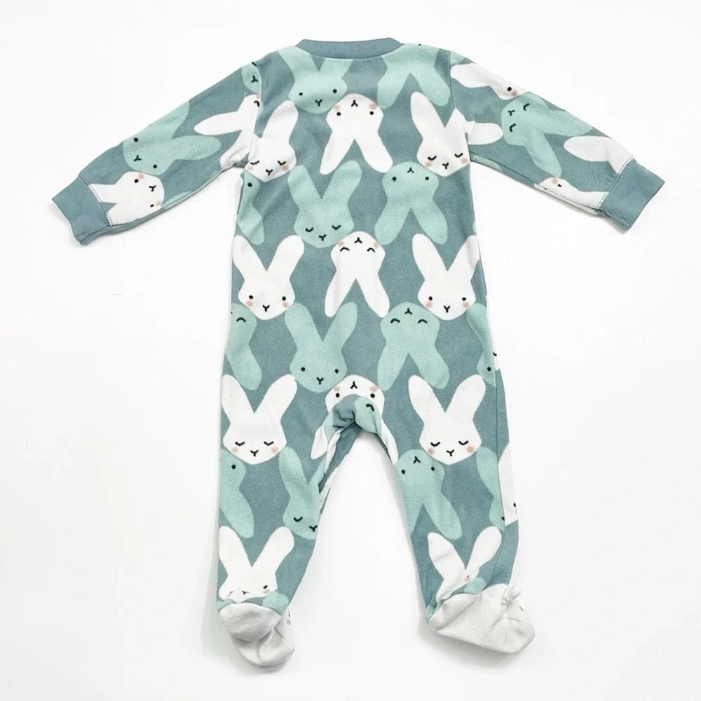 Carter's bunny print fleece baby footie